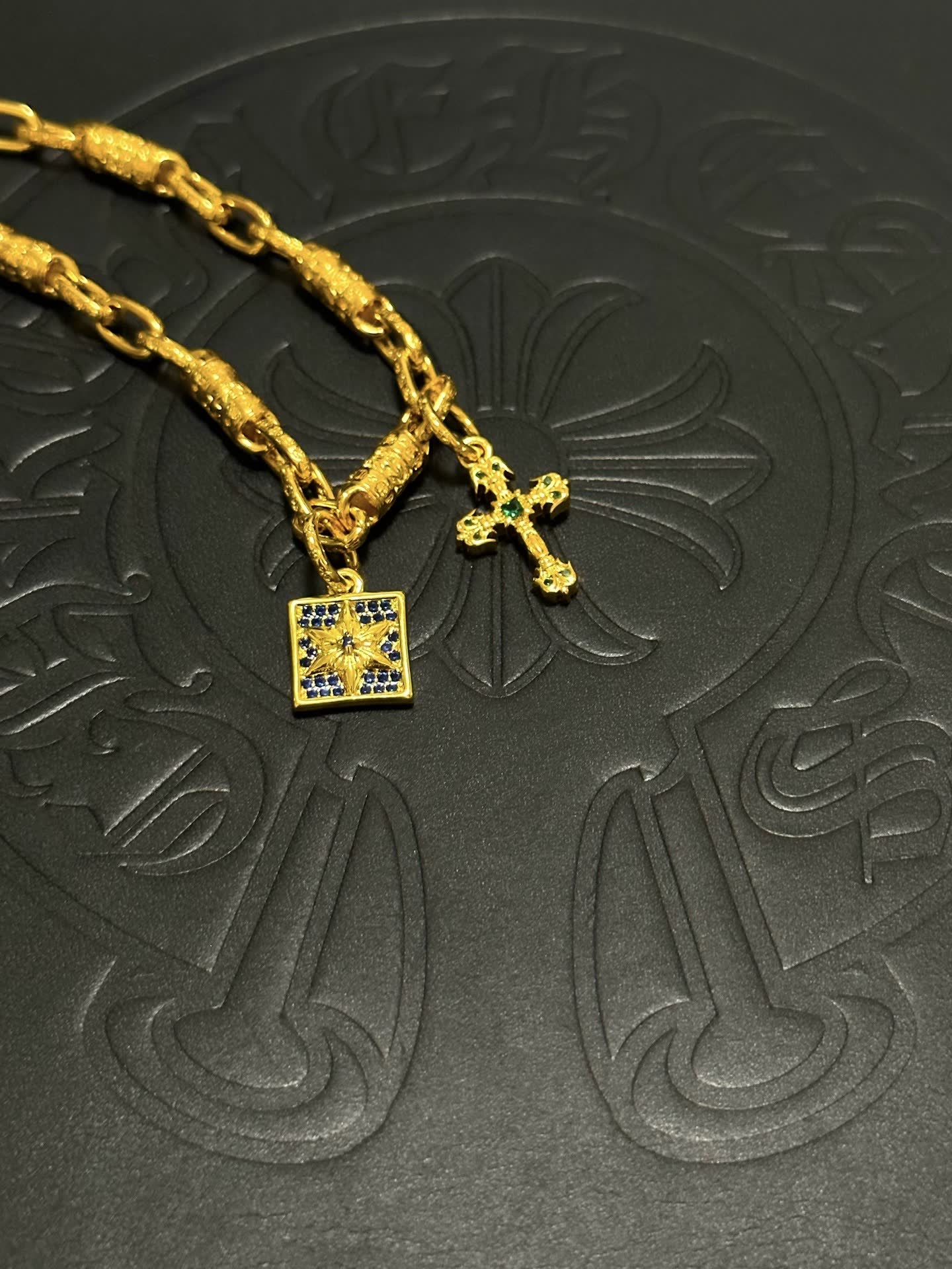 Chrome Hearts Gold Tone Bracelet with Charms